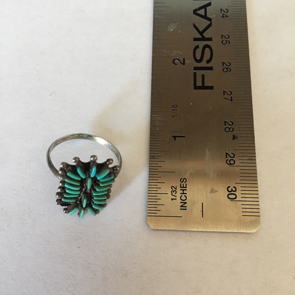 Vintage Native American Zuni Turquoise Cluster Ring 8.75-9 - Picture 5 of 7
